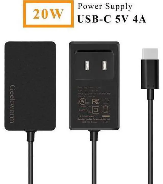 Alt view image 5 of 7 - Raspberry Pi 4 Power Supply, 20W 5V 4A USB C Power Adapter Type C Charger UL Listed Support Raspberry Pi 4 Model B/Orange Pi 5/NASPi/DACPi/X-C1/X825/X735/X728/X708/X703 - OEM