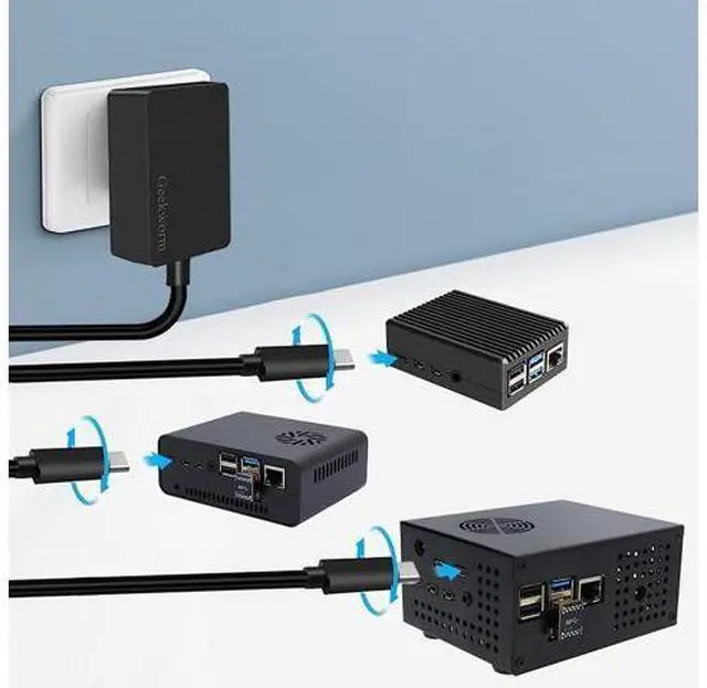 Alt view image 7 of 7 - Raspberry Pi 4 Power Supply, 20W 5V 4A USB C Power Adapter Type C Charger UL Listed Support Raspberry Pi 4 Model B/Orange Pi 5/NASPi/DACPi/X-C1/X825/X735/X728/X708/X703 - OEM