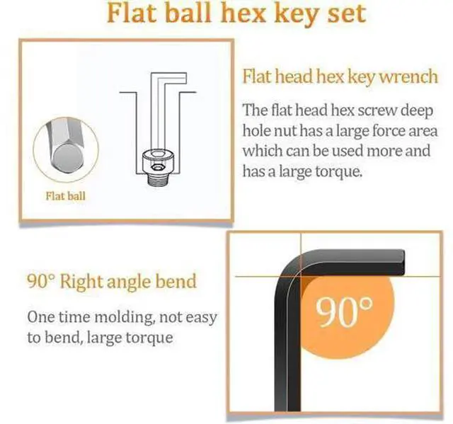 Alt view image 4 of 7 - Kingsdun 30 Pcs Hex Key Set Metric/Imperial Short/Long Arm | SAE 0.028-3/8 inch | Metric 0.7-10 mm | Steel Allen Wrench Key for Furniture Assembly Bike Maintenance Disassemble Install Cars