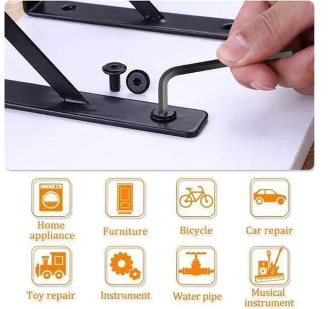 Alt view image 5 of 7 - Kingsdun 30 Pcs Hex Key Set Metric/Imperial Short/Long Arm | SAE 0.028-3/8 inch | Metric 0.7-10 mm | Steel Allen Wrench Key for Furniture Assembly Bike Maintenance Disassemble Install Cars