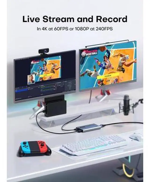 Alt view image 2 of 7 - Video Capture Card, USB 3.0 Capture Card 4K HDMI Loop-Out, 4K 60FPS/1080P 240FPS Video Game Capture for Works for PS5/Camera/PC/Streaming