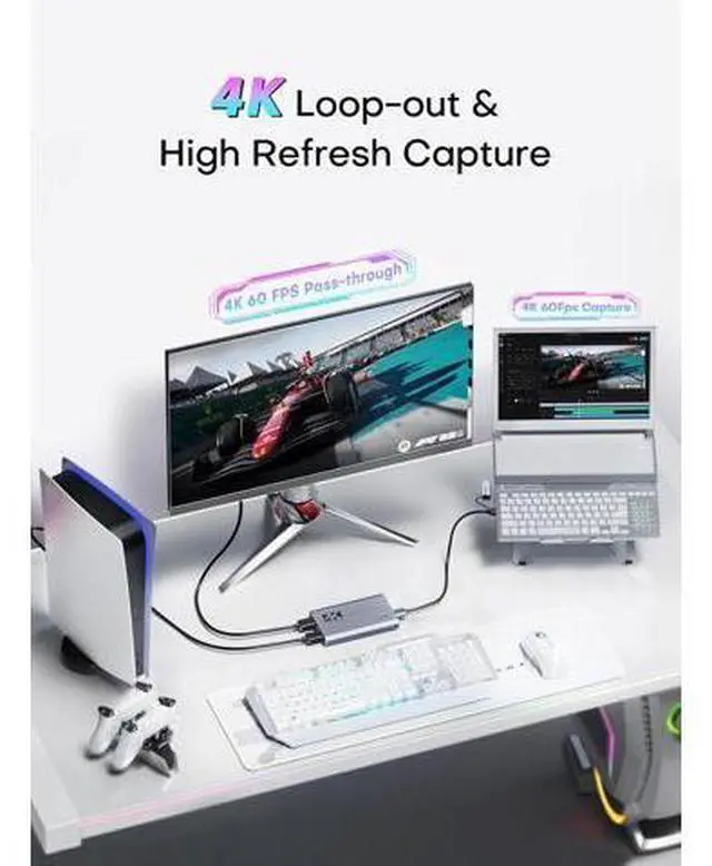 Alt view image 3 of 7 - Video Capture Card, USB 3.0 Capture Card 4K HDMI Loop-Out, 4K 60FPS/1080P 240FPS Video Game Capture for Works for PS5/Camera/PC/Streaming