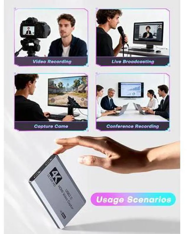 Alt view image 4 of 7 - Video Capture Card, USB 3.0 Capture Card 4K HDMI Loop-Out, 4K 60FPS/1080P 240FPS Video Game Capture for Works for PS5/Camera/PC/Streaming
