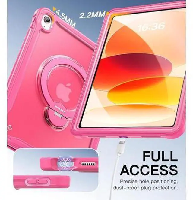 Alt view image 2 of 7 - Case for iPad (A16) 11th/10th Generation Case: Protective Cover for iPad 11th Gen 11 Inch 2025 &10th Gen 10.9" 2022 with Screen Protector- Stand- Shoulder Strap- Handle--RED