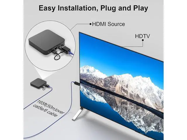 Alt view image 3 of 7 - 1080P HDMI Extender, Use Cat5e/6 Ethernet Cable Extend Audio and Video Signals up to 165 Feet with Lossless Transmission