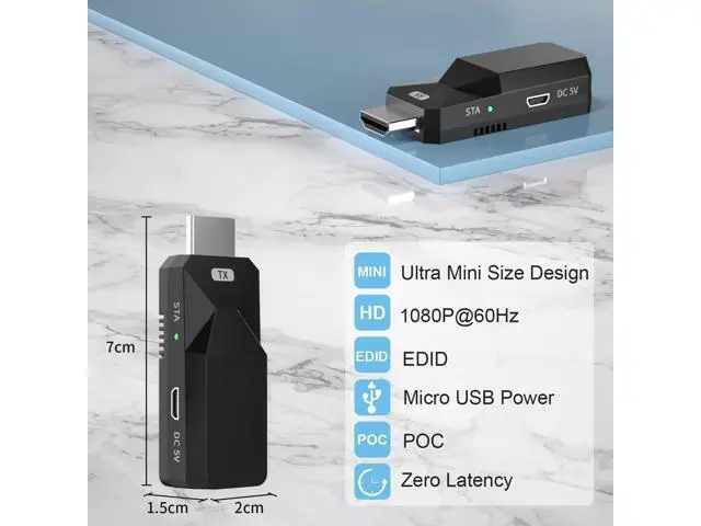 Alt view image 2 of 7 - 1080P HDMI Extender, Use Cat5e/6 Ethernet Cable Extend Audio and Video Signals up to 165 Feet with Lossless Transmission