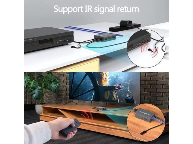 Alt view image 6 of 7 - HDMI Extender 165ft Over Single Cat5e/6, Extend 1080P@60Hz Video, Transmit Audio Video Synchronously, Support 3D, POC, EDID