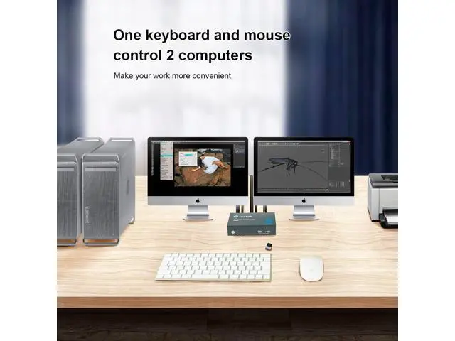 Alt view image 3 of 7 - Steetek HDMI KVM Switch Dual Monitors 2 Port 4K@30Hz, KVM Switch 2 Computers 2 Monitors Extended Display, Dual Monitor KVM by Hotkey Switching. 4 HDMI and 2 USB Cables Included.
