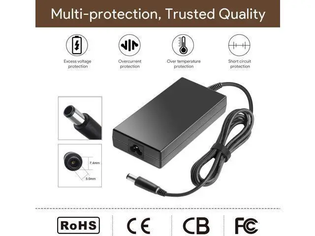 Alt view image 3 of 5 - 180W AC Adapter Charger Fit for Dell Alienware 17 R3 15 R3 15 R2 X51 R2 13 14 M17X M15X M14X X51 Dell Precision M4600 M4700 M4800 M6400 M6500 M6600 M6700 Laptop Power Supply Cord