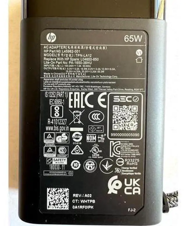 Main image of New Version HP L04650-850 USB Type-C Ac Adapter For:HP Spectre x360 13-AE015DX, EliteBook x360, ProBook 430 G6, 44X G6, 45X G6, ProBook x360, 100% Compatible P/N: L04650-850 A065R161P 925740-002