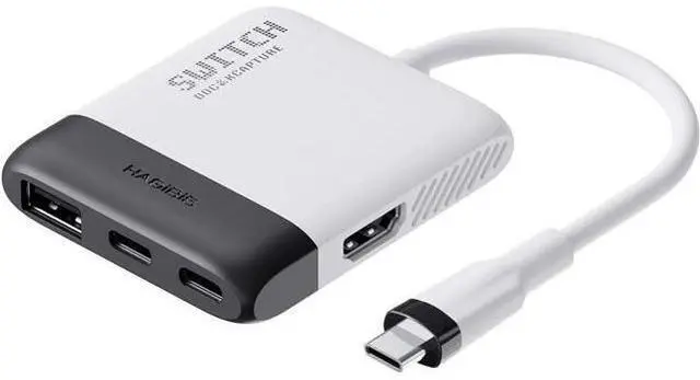 Main image of Hagibis 2 in 1 Switch Dock with HDMI Video Capture Card for Nintendo Switch OLED, Portable TV Docking Station with 4K HDMI, 1080P Capture Card, PD and USB Port Type C to HDMI TV Adapter (Black White)