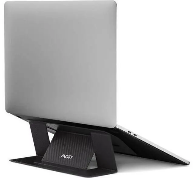Main image of MOFT Invisible Laptop Stand for Laptops Without Bottom Vents, Lightweight Adhesive 2-Height Repositionable Residue-Free Laptop Desk Stand(CarbonPU-Black)