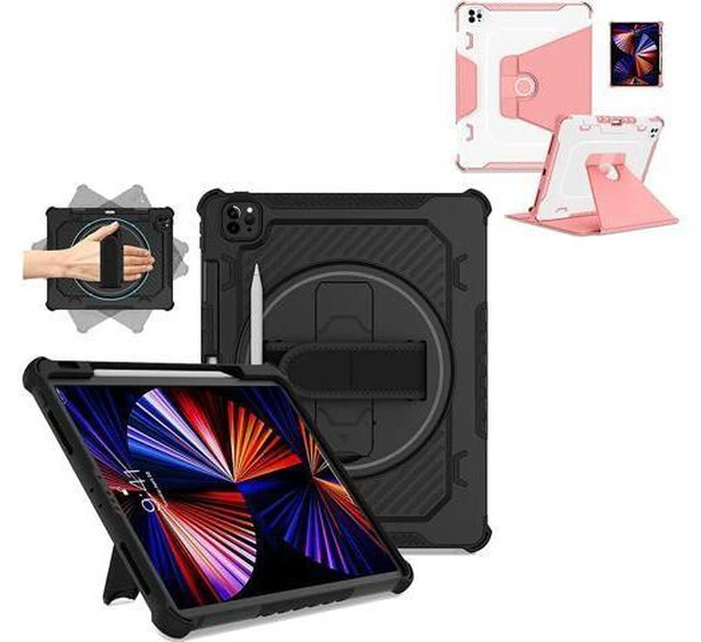 Main image of for iPad Pro 12.9 6th/5th/4th/3rd Gen Case Black + Leather Slim Case for iPad Pro 12.9 Pink