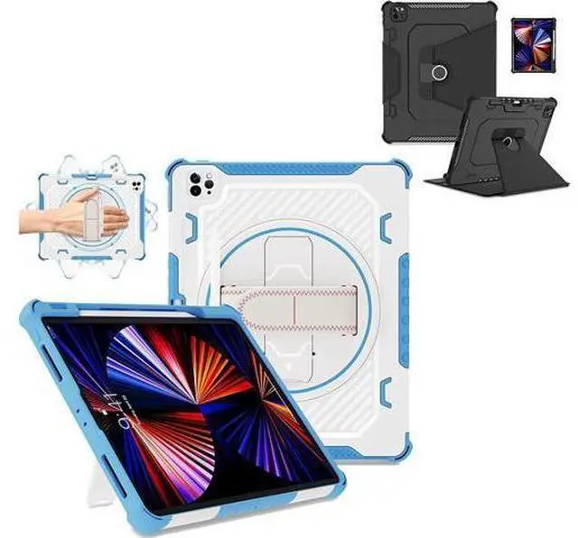 Main image of for iPad Pro 12.9 6th/5th/4th/3rd Gen Case Blue + Leather Slim Case for iPad Pro 12.9 Black