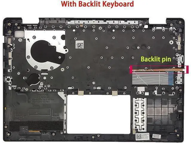 Alt view image 2 of 7 - Replacement Upper Case Palmrest for D-ELL Latitude 3420 E3420 Series Laptop Backlit Keyboard Assembly Top Cover 4PX9K 04PX9K Black