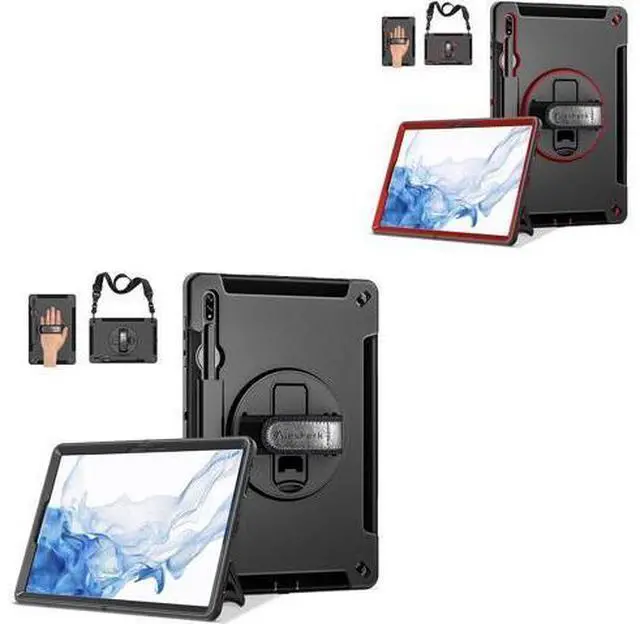 Main image of Case for Samsung Galaxy Tab S8 Plus 12.4 Inch 2022 - Black+Red - Get 2