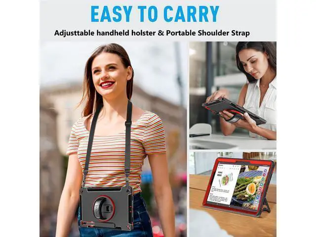 Alt view image 6 of 7 - Case for Samsung Galaxy Tab S8 Plus 12.4 Inch 2022 - Black+Red - Get 2