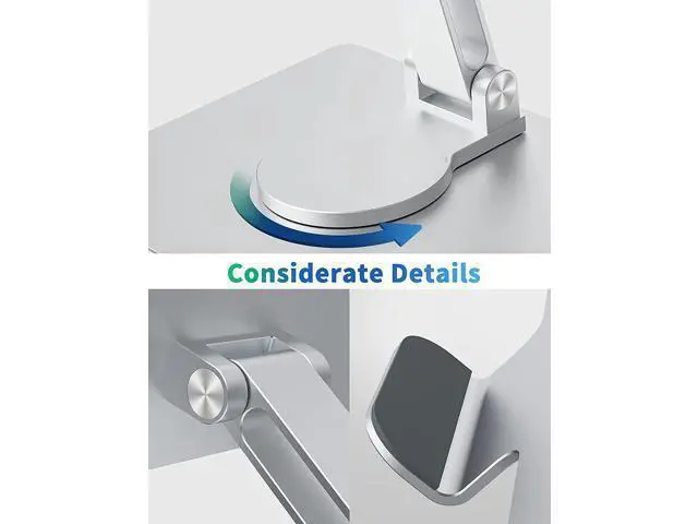 Alt view image 5 of 7 - Adjustable Laptop Stand with 360° Rotating Heavy Base, Ergonomic Laptop Riser for Desk, Stable Laptop Holder for Collaborative Working, Suit for 10-15.6" PC Computer, Single Shaft, Silver