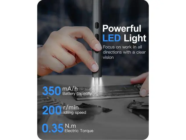 Alt view image 3 of 7 - Kingsdun Precision Electric Screwdriver, Cordless Power Screwdriver Set with 30 Magnetic Bits, Electrical Screwdriver Rechargeable Repair Tool Kit for Watch Camera Drone Laptops Toys (36)