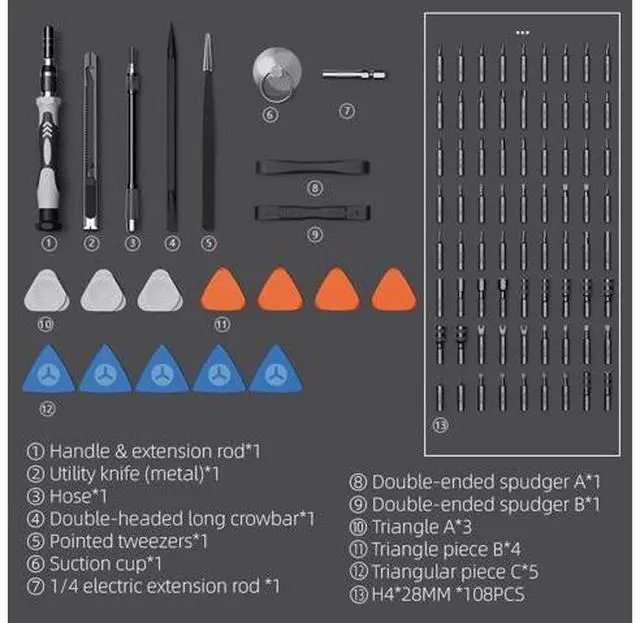 Alt view image 4 of 7 - 132 in 1 Small Precision Screwdriver Set,Upgraded Repair Tool Kit(with 108 Magnetic Screwdriver Bits),Color Coded Screwdriver Set with Extension Rod Kit for Phone, Computer, Tablet, Watch