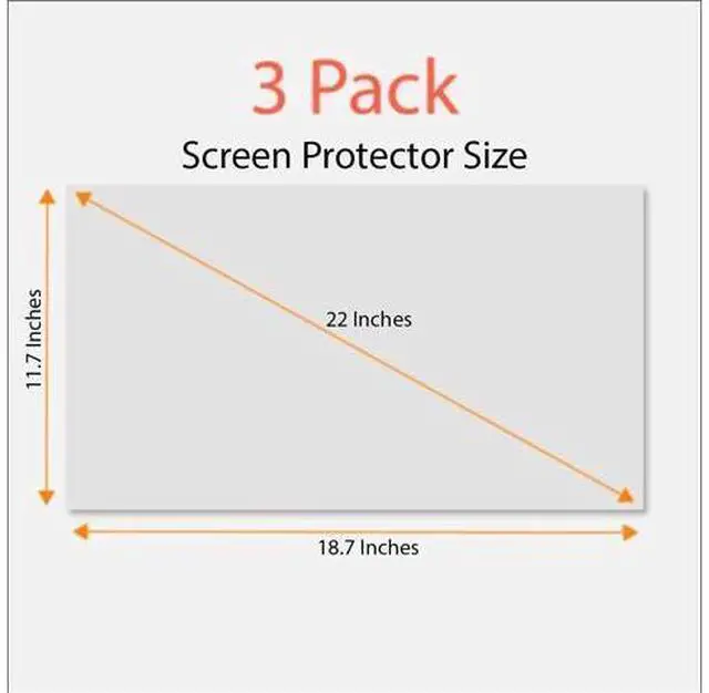 Alt view image 5 of 7 - Anti-Glare and Anti Finger Print Screen Protector (3 Pack) for 22 Inches Widescreen Desktop Monitor