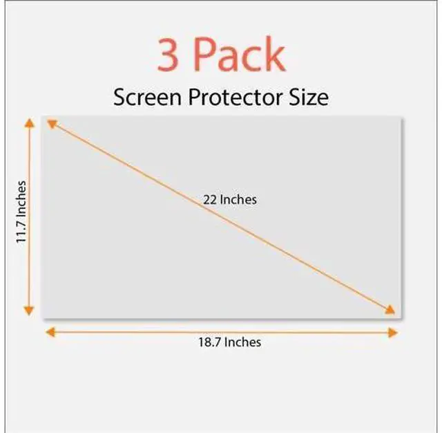 Alt view image 5 of 7 - Anti Blue Light Screen Protector, Anti Glare, (3 Pack) for 22 Inches (Screen Measured Diagonally) Desktop Monitor. Filter Out Blue Light and Relieve Computer Eye Strain to Help You Sleep Better
