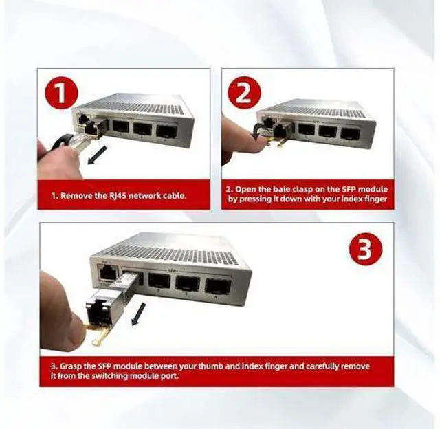 Alt view image 6 of 7 - SFP to RJ45 Copper Module - 1.25G SFP-T, 1000BASE-T Mini-GBIC Gigabit Transceiver for GLC-T/SFP-GE-T, Meraki MA-SFP-1GB-TX, Ubiquiti UF-RJ45-1G, Netgear, Broadcom up to 100m