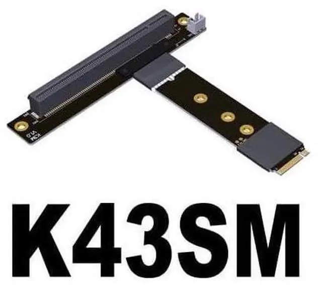 Alt view image 4 of 6 - ADT-Link PCIe 4.0/3.0 x4 M.2 NGFF NVMe Key M Extender Cable to PCIE x16 Graphics Card Riser Adapter 16x PCI-e PCI-Express for M2 2230 2242 2260 2280 (10cm, K43SW 4.0)