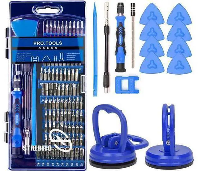 Main image of Precision Screwdriver Set 124-Piece + 2-Piece Suction Cups Bundle, LCD Screen Remover for Computer, iPhone, Laptop, Cell Phone, Macbook, PS4/5, Tablet Electronics Repair