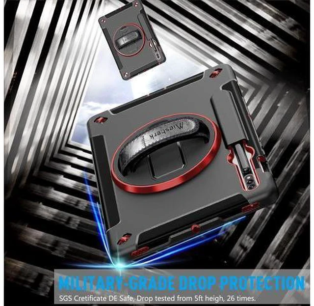 Alt view image 5 of 7 - Case for Galaxy Tab S8 Case 2022 11inch Sky Blue + Red