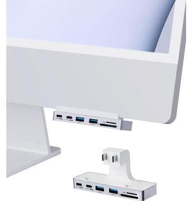 Main image of Hagibis iMac Hub with USB C 3.1, USB 3.0 Ports and SD/Micro SD Card Reader, USB-C Clamp Hub USB C Docking Station for 2021 iMac 24 inch (Without HDMI)