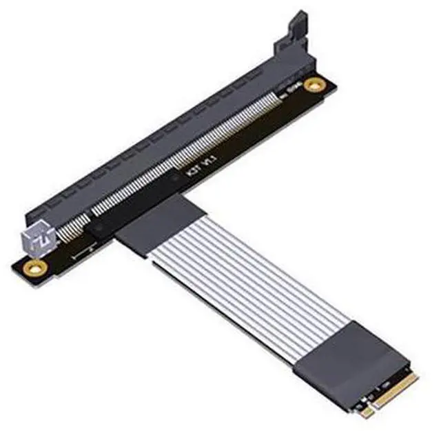Main image of M.2 NGFF NVMe to PCIE x16 Extension Cable 64G/BPS for STX Motherboard Graphics Card M.2(Ultra SSD, M-Key) NVMe Slot Extension (20cm,K43ST)