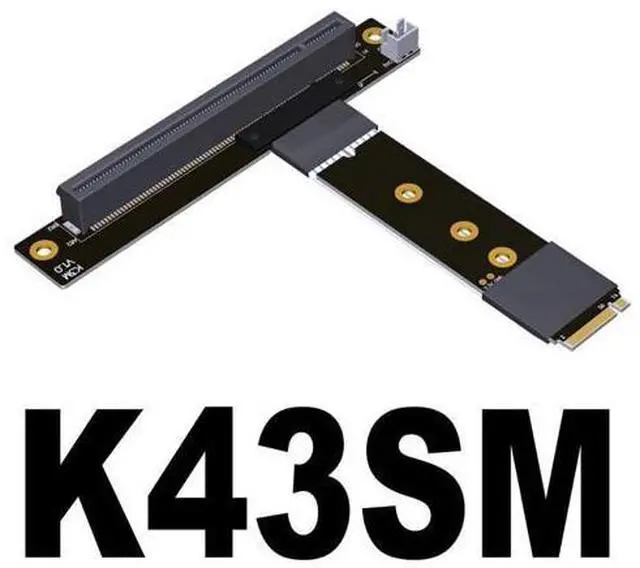 Alt view image 4 of 7 - M.2 NGFF NVMe to PCIE x16 Extension Cable 64G/BPS for STX Motherboard Graphics Card M.2(Ultra SSD, M-Key) NVMe Slot Extension (25cm,K43SM)