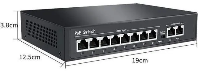 Alt view image 5 of 7 - Standard 100M 8+2 POE Switch 120W High Power Camera Wireless AP Network Cable Powered