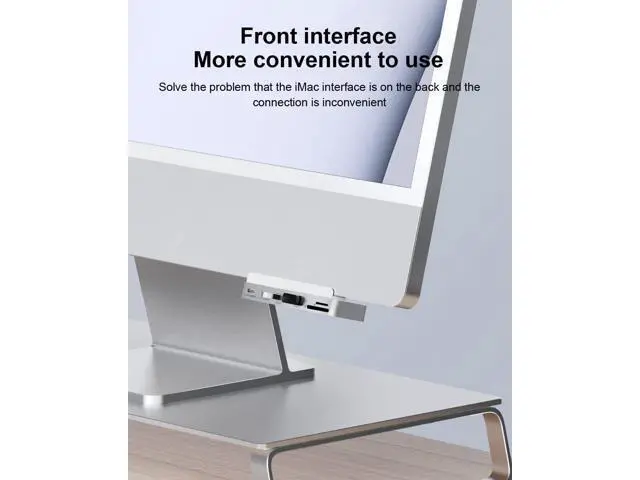 Alt view image 3 of 7 - Hagibis iMac Hub with USB C 3.1, USB 3.0 Ports and SD/Micro SD Card Reader, USB-C Clamp Hub USB C Docking Station for 2021 iMac 24 inch (Without HDMI)