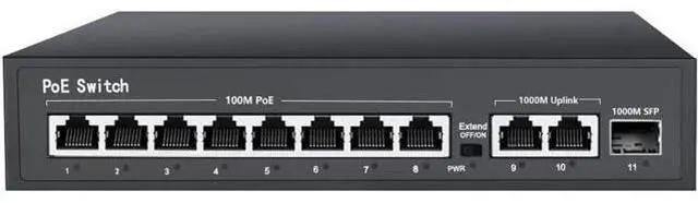 Alt view image 4 of 7 - Standard 100M 8+2 POE Switch 120W High Power Camera Wireless AP Network Cable Powered