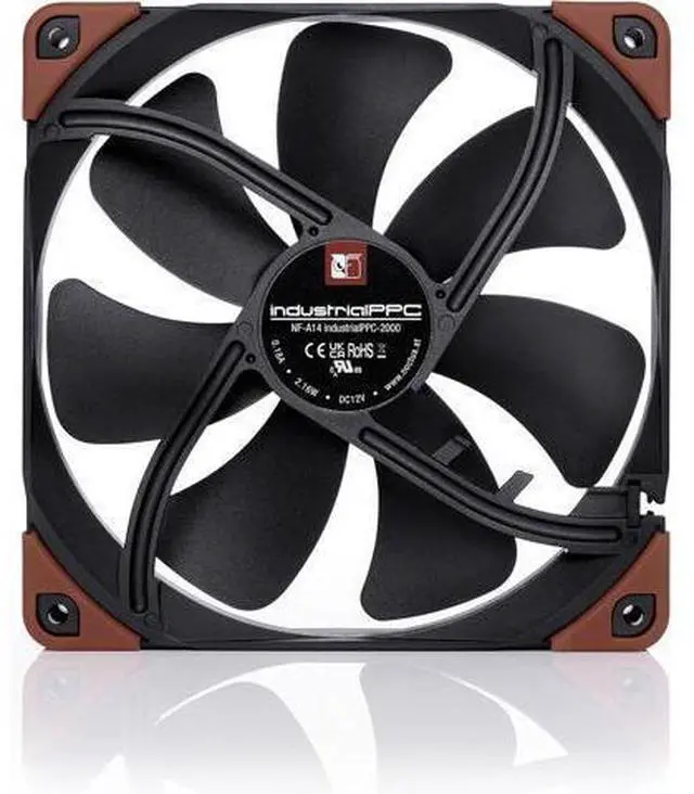 Alt view image 4 of 7 - NF-A14 iPPC-2000, Heavy Duty Cooling Fan, 3-Pin, 2000 RPM (140mm, Black)