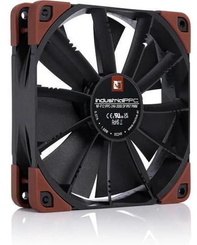 Alt view image 2 of 7 - NF-F12 iPPC-24V-2000 SP IP67 PWM, Heavy Duty Cooling Fan, 4-Pin, 2000 RPM, 24V Version (120mm, Black)