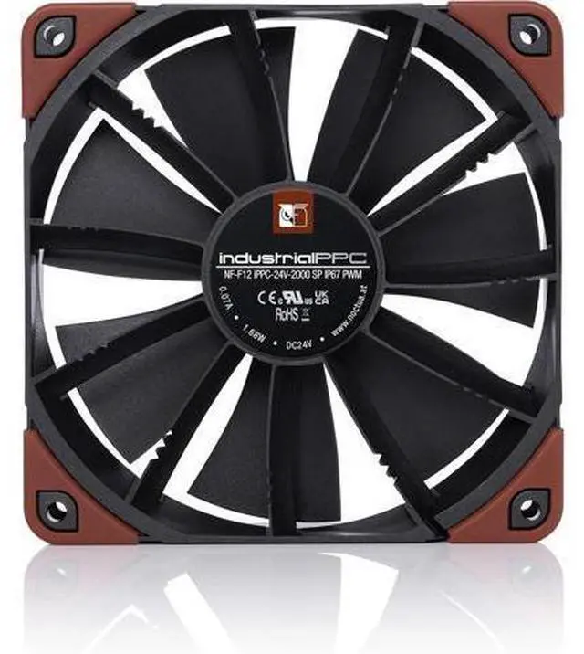 Alt view image 4 of 7 - NF-F12 iPPC-24V-2000 SP IP67 PWM, Heavy Duty Cooling Fan, 4-Pin, 2000 RPM, 24V Version (120mm, Black)