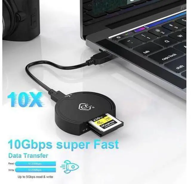 Alt view image 3 of 7 - CFexpress Type B and SD UHS-II Dual-Slot Memory Card Reader,USB 3.2 Gen 2 Type B CFexpress Adapter Memory Card Reader with USB C to USB C/USB A Cable,Compatible with Windows/Mac/Linux/Android