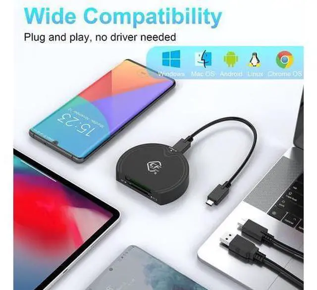 Alt view image 6 of 7 - CFexpress Type B and SD UHS-II Dual-Slot Memory Card Reader,USB 3.2 Gen 2 Type B CFexpress Adapter Memory Card Reader with USB C to USB C/USB A Cable,Compatible with Windows/Mac/Linux/Android