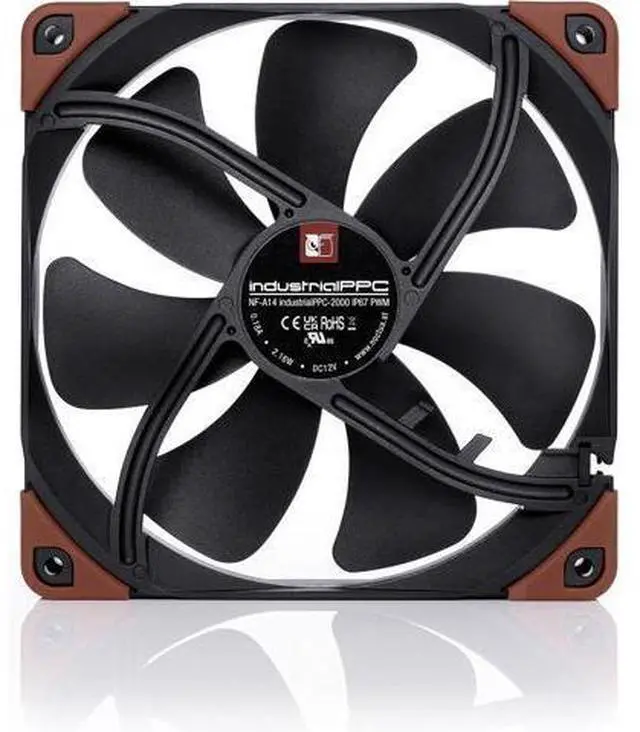 Alt view image 4 of 7 - NF-A14 iPPC-2000 IP67 PWM, Heavy Duty Cooling Fan, 4-Pin, 2000 RPM (140mm, Black)