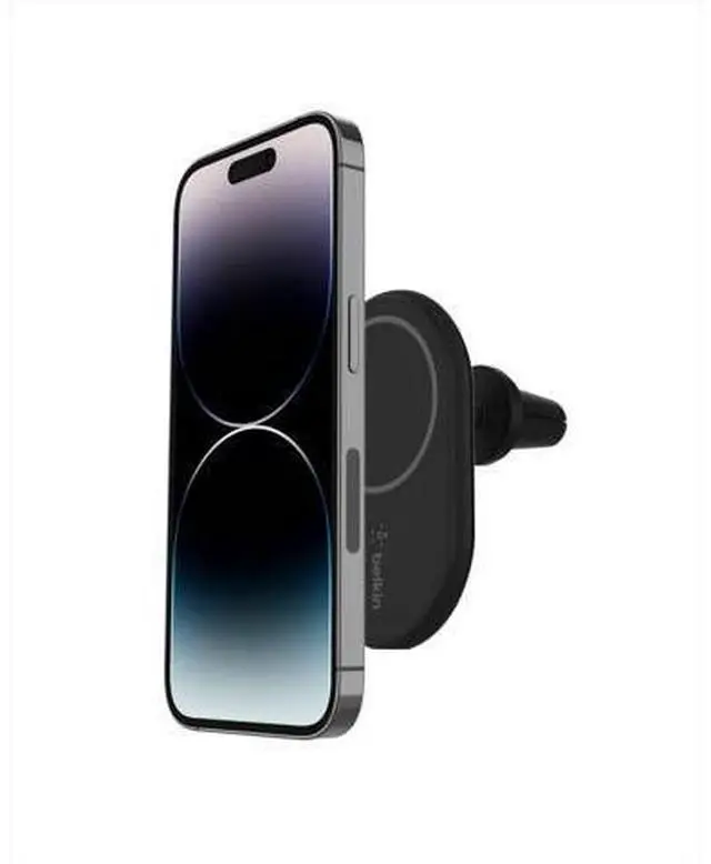 Alt view image 3 of 7 - Belkin Magsafe Compatible Car Phone Magnetic Charging Mount, Air Vent Phone Holder And Charger For Iphone 13, 12, Pro, Pro Max, Mini (Power Supply Included)