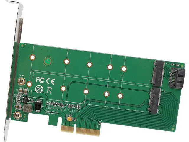 Main image of I/O Crest M.2 M-Key SSD PCI-Express 2.0 x4 Adapter or M.2 B-Key SSD to SATA Interface Adapter Card
