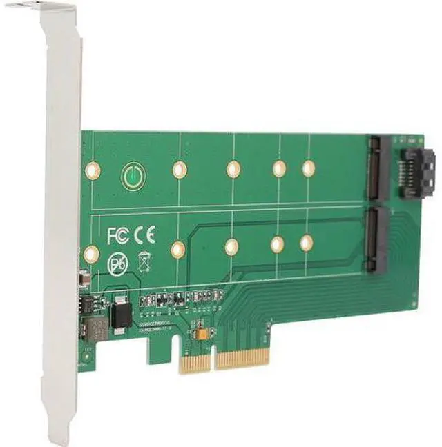 Alt view image 3 of 7 - I/O Crest M.2 M-Key SSD PCI-Express 2.0 x4 Adapter or M.2 B-Key SSD to SATA Interface Adapter Card