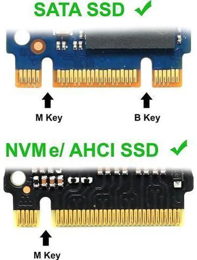 Alt view image 2 of 7 - I/O Crest M.2 M-Key SSD PCI-Express 2.0 x4 Adapter or M.2 B-Key SSD to SATA Interface Adapter Card