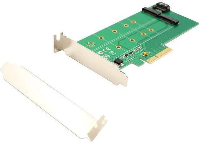 Alt view image 7 of 7 - I/O Crest M.2 M-Key SSD PCI-Express 2.0 x4 Adapter or M.2 B-Key SSD to SATA Interface Adapter Card