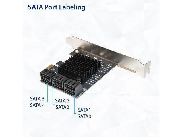 Alt view image 6 of 6 - IO CREST 6 Port SATA III to PCIe 3.0 x1 Non-RAID Expansion Card JMB575 JMB582 Low Profile Bracket (SY-PEX40166)