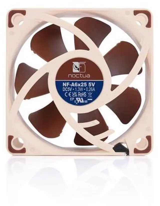 Alt view image 4 of 6 - NF-A6x25 5V, Premium Quiet Fan, 3-Pin, 5V Version (60mm, Brown) (Pack of 2)