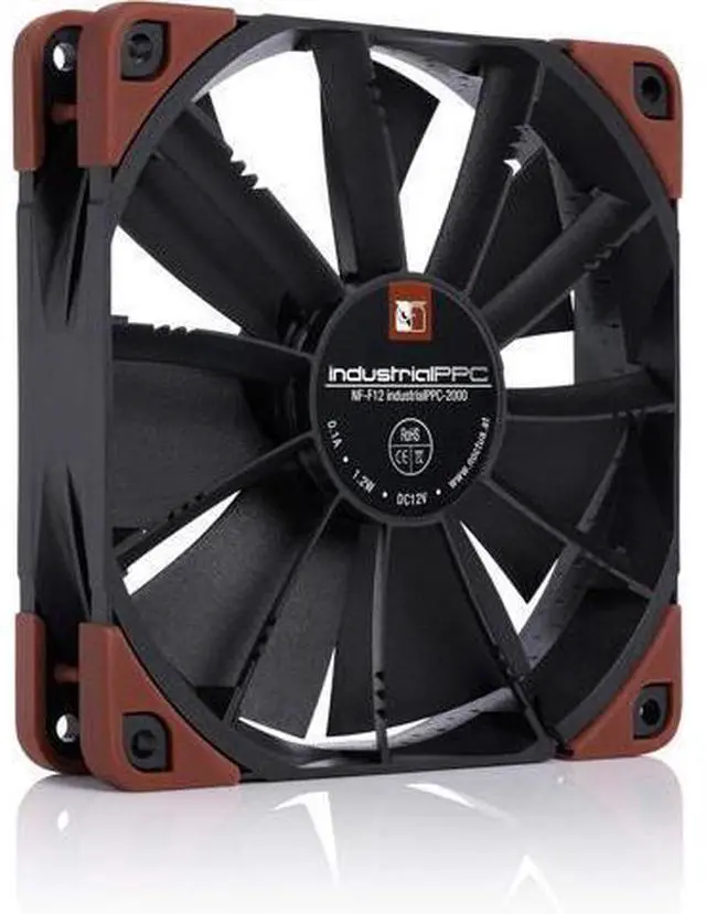 Alt view image 2 of 7 - NF-F12 iPPC-2000 IP67 PWM, Heavy Duty Cooling Fan, 4-Pin, 2000 RPM (120mm, Black)